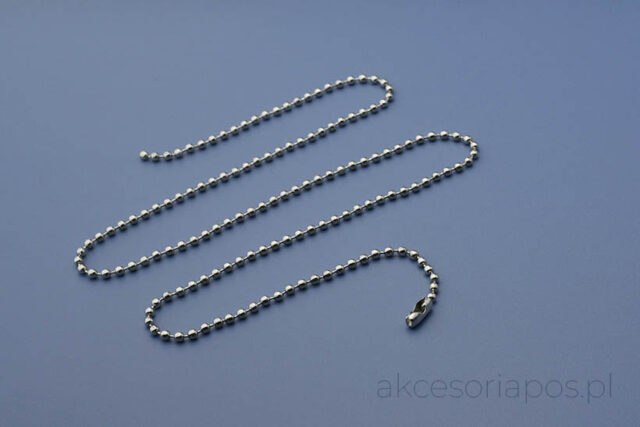 łańcuszek kulkowy za zapięciem srebrny 200 mm